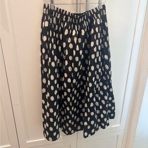 Lucy Paris Black and Cream Dot A-Line Skirt